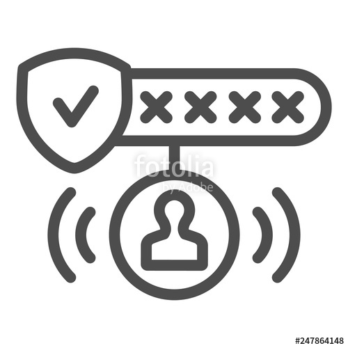 500x500 Password Protected Line Icon Password Authorization Vector