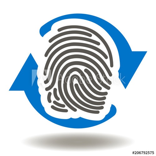 500x500 Thumbprint Circular Arrows Icon Vector Scanning Fingerprint