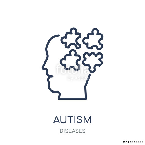 500x500 Autism Icon Autism Linear Symbol Design From Diseases Collection