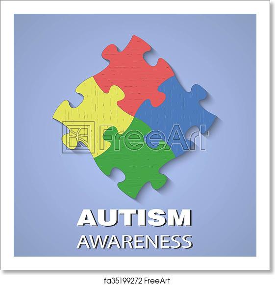 561x581 Free Art Print Of Puzzle Autism Awareness Puzzle Icon With Texn