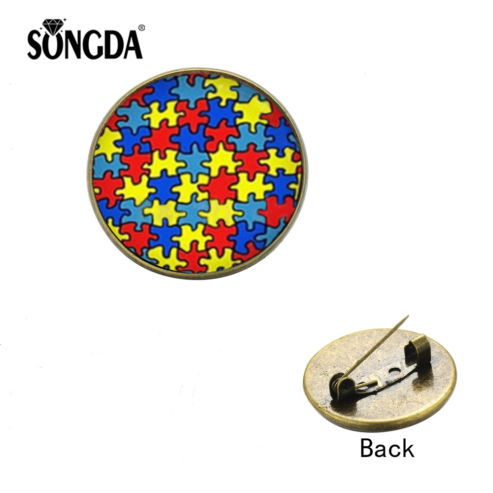 1000x1000 Songda Puzzle Piece Autism Awareness Lapel Pin Button Hope