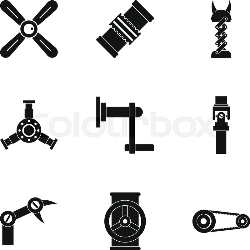 800x800 Auto Parts Icon Set Simple Style Set Stock Vector Colourbox