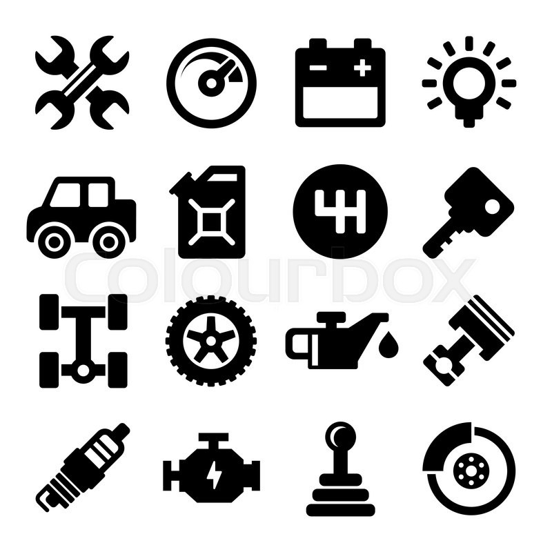 800x800 Auto Repair Service Black Icons Set Stock Vector Colourbox