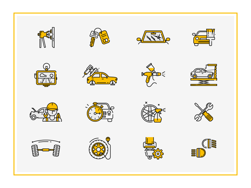 800x600 Car Service, Icon Set