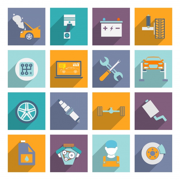 626x626 Car Repair Icons Vector Free Download