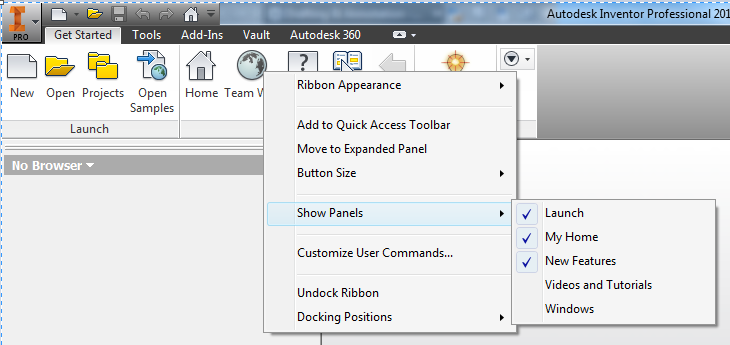 Inventor Ribbon Add Commands, Change Appearances Cad Tips 730x345 Inventor Ribbon Add Commands, Change Appearances Cad Tips