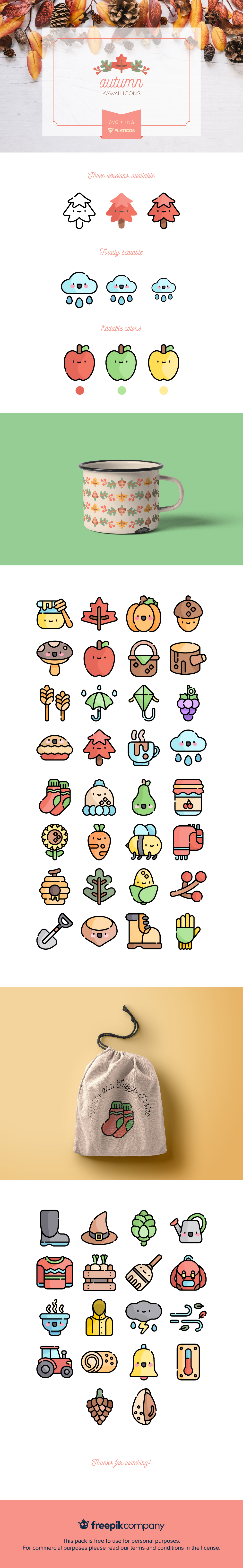 1000x6431 Freebie Autumn Kawaii Icon Set