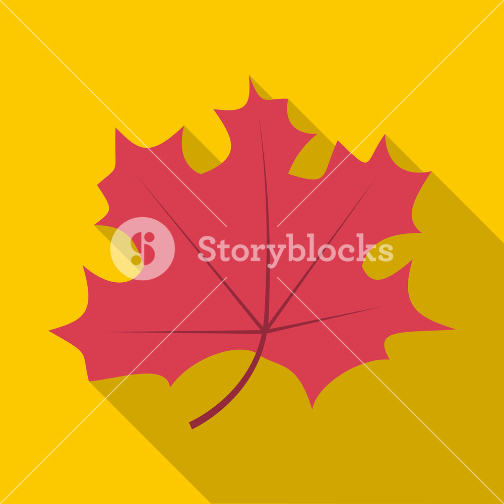 1000x1000 Autumn Leaf Icon Flat Illustration Of Autumn Leaf Vector Icon