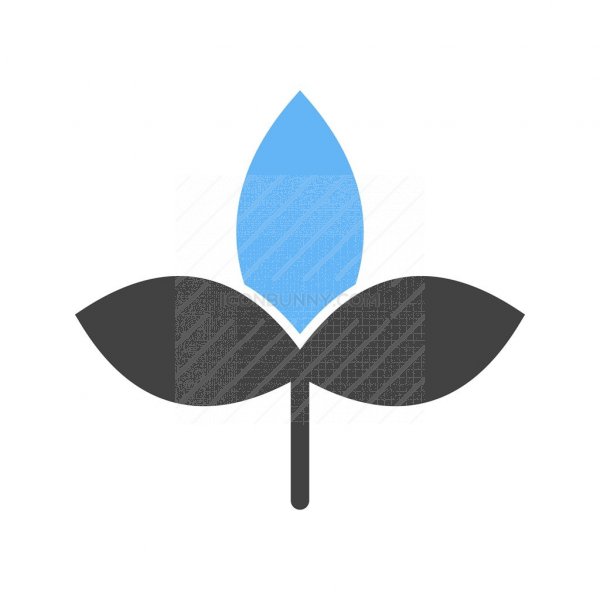 600x600 Autumn Leaf Blue Black Icon