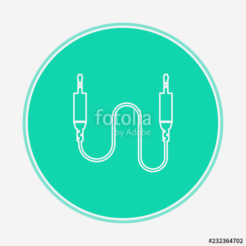 500x500 Aux Cable Vector Icon Sign Symbol Stock Image And Royalty Free
