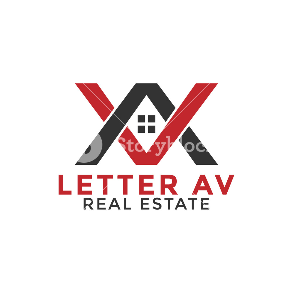 1000x1000 Letter A V Real Estate Logo Icon Design Template Royalty Free