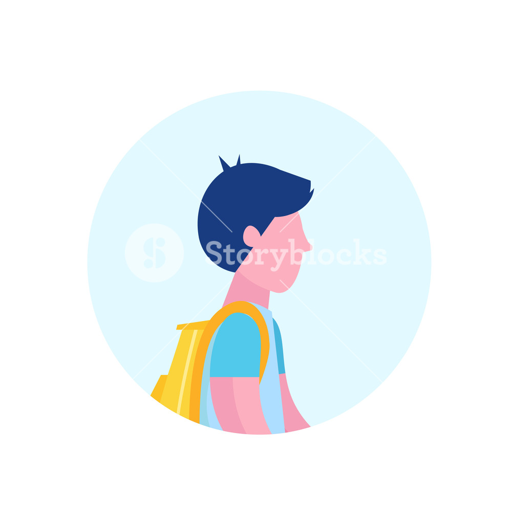 1000x1000 School Boy Profile Avatar Icon Isolated Male Cartoon Character