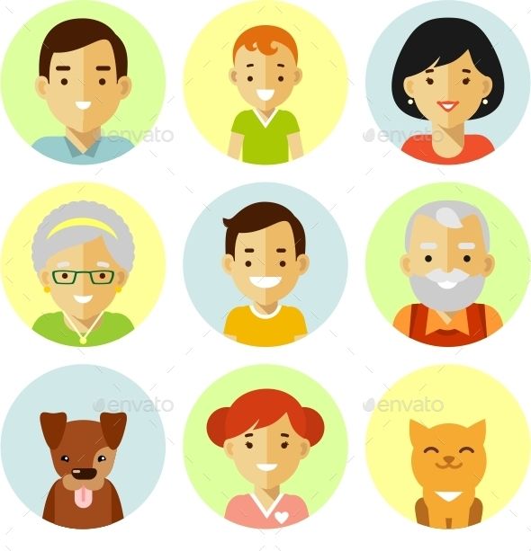 590x613 Set Of Family Avatars Icons Fonts Logos Icons Png Icons