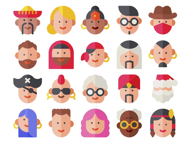 800x600 Cute User Avatar Icon Set