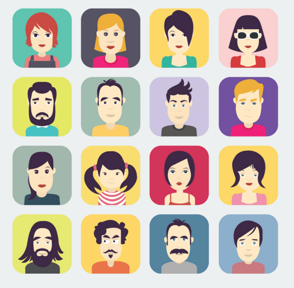 595x582 Free Flat Rounded Avatar Icon Set