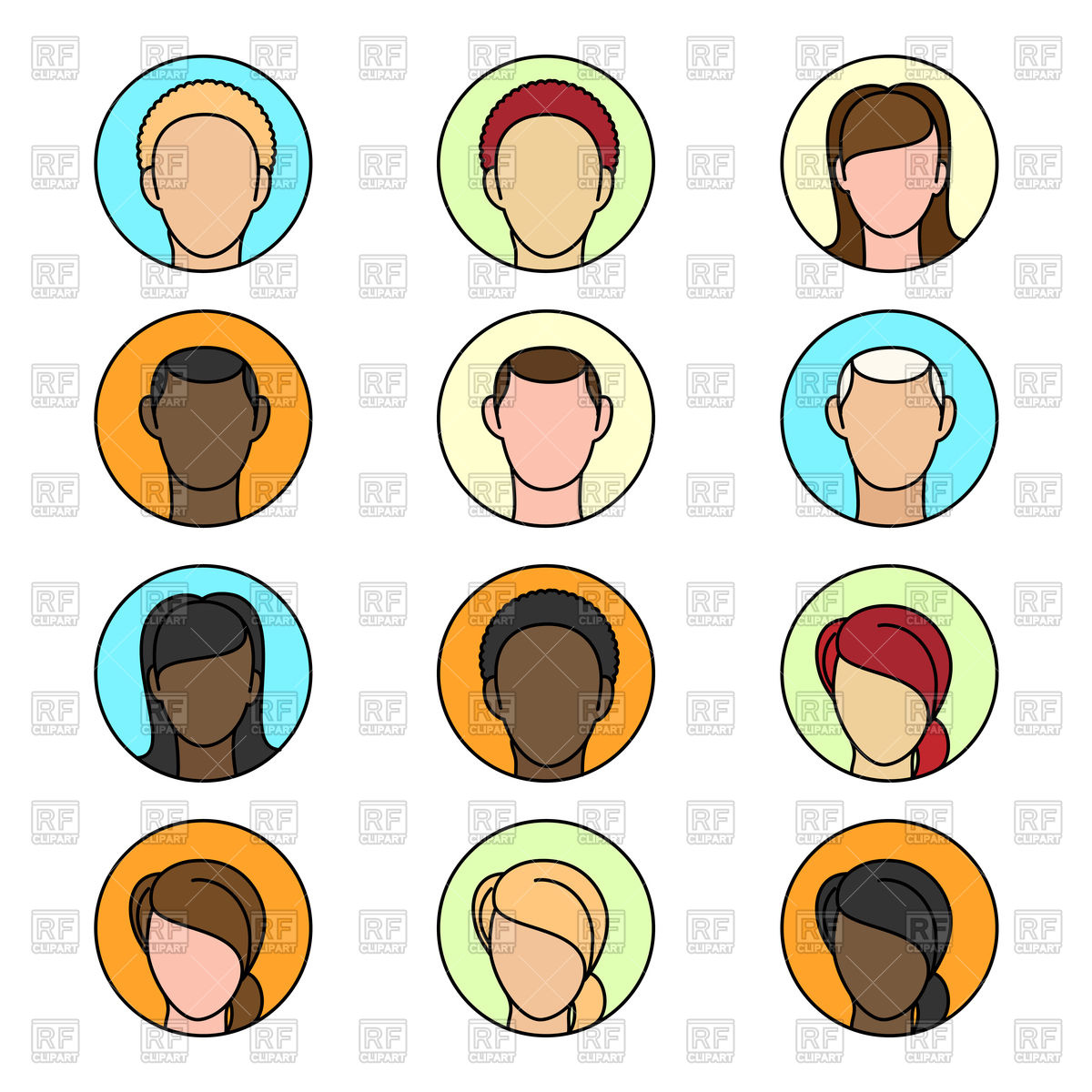 1200x1200 Woman And Man Avatar Icons Set Vector Image Of Icons And Emblems