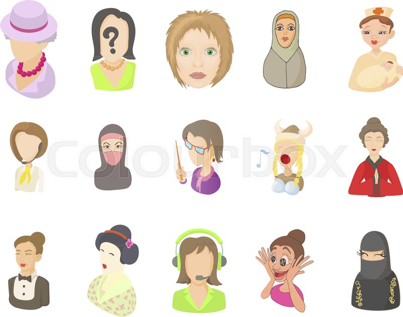 800x630 Woman Avatar Icon Set Cartoon Set Of Stock Vector Colourbox