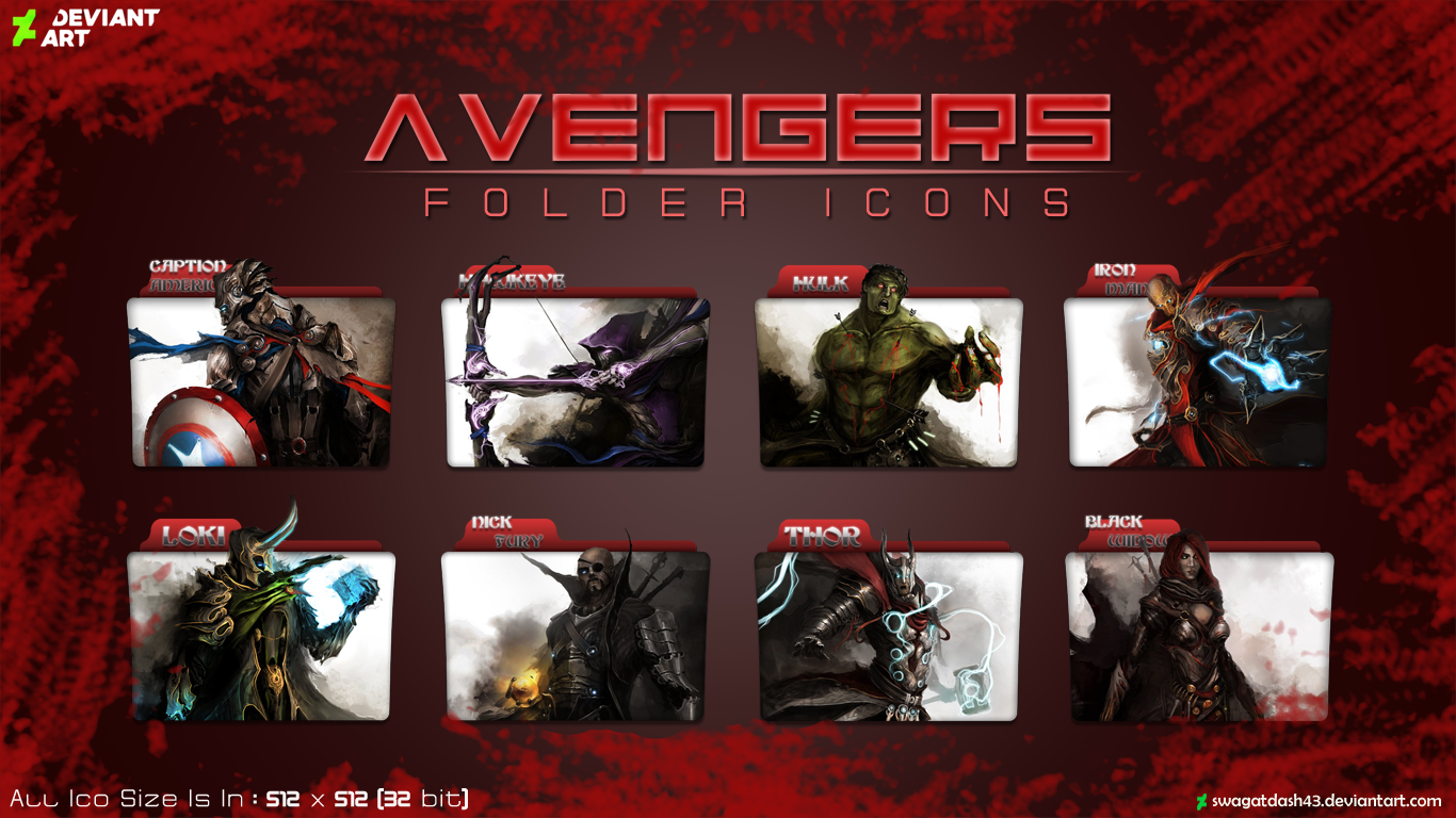 1366x768 Avengers Folder Icon Set