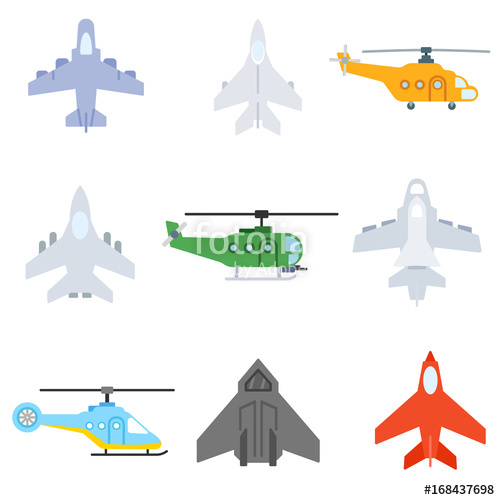500x500 Aviation Icon Set Helicopters And Airplanes With Different Types