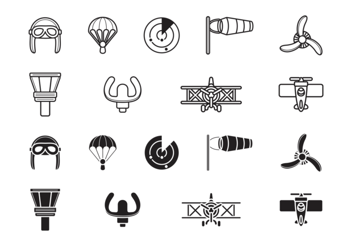 700x490 Biplane Aviation Icons