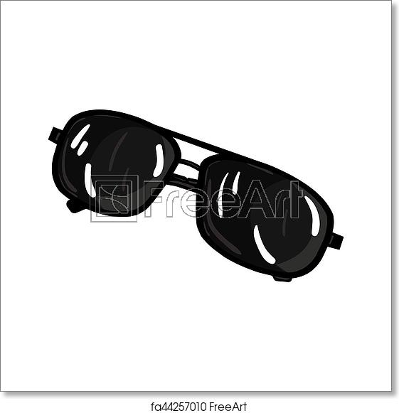 561x581 Free Art Print Of Aviator Sunglasses Icon In Cartoon Style