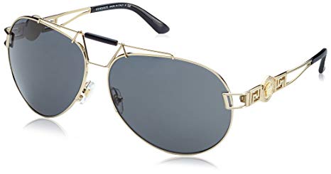 466x245 Versace Signature Icon Aviator Sunglasses In Pale Gold