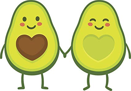 425x297 Happy Cute Valentine Avocado Couple Cartoon Icon Vinyl Decal