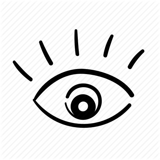 512x512 Awake, Eye, Handdrawn, Open, Open Eye, See, View, Vision, Watch Icon