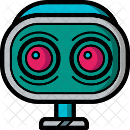 256x256 Wide Awake Bot Icon Of Colored Outline Style