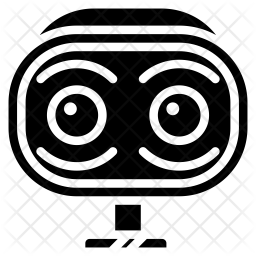 256x256 Wide Awake Bot Icon Of Glyph Style