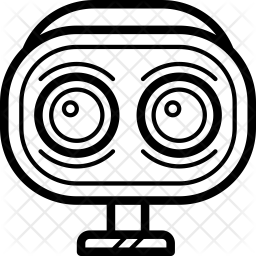 256x256 Wide Awake Bot Icon Of Line Style