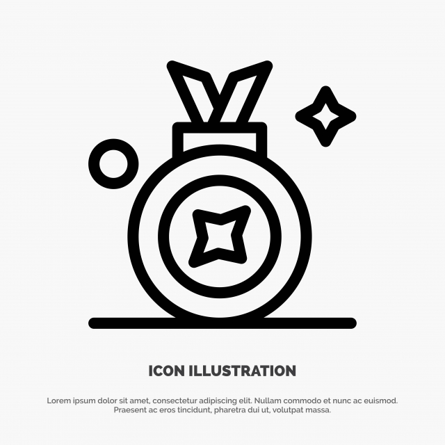 640x640 Award,award Badge,award Ribbon,badge Line Icon Vector, Achievement