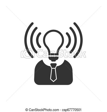 450x470 Mind Awareness Icon In Flat Style Idea Human Vector Illustration
