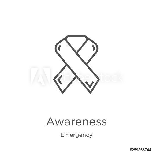 500x500 Awareness Icon Vector From Emergency Collection Thin Line