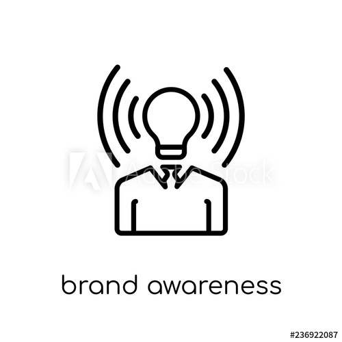 500x500 Brand Awareness Icon Trendy Modern Flat Linear Vector Brand