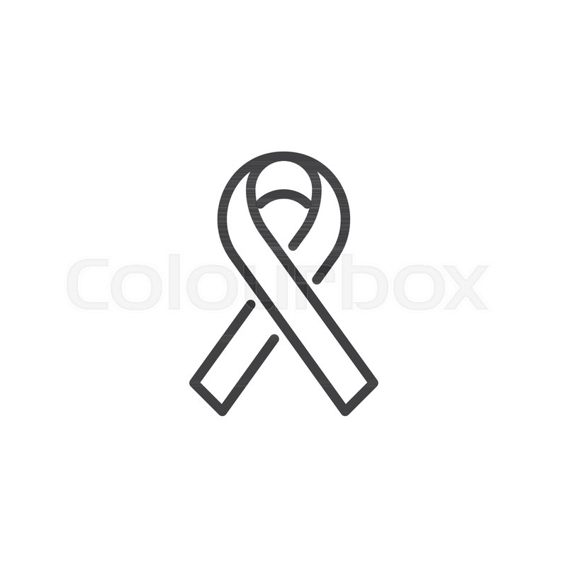 800x800 Awareness Ribbon Outline Icon Linear Stock Vector Colourbox