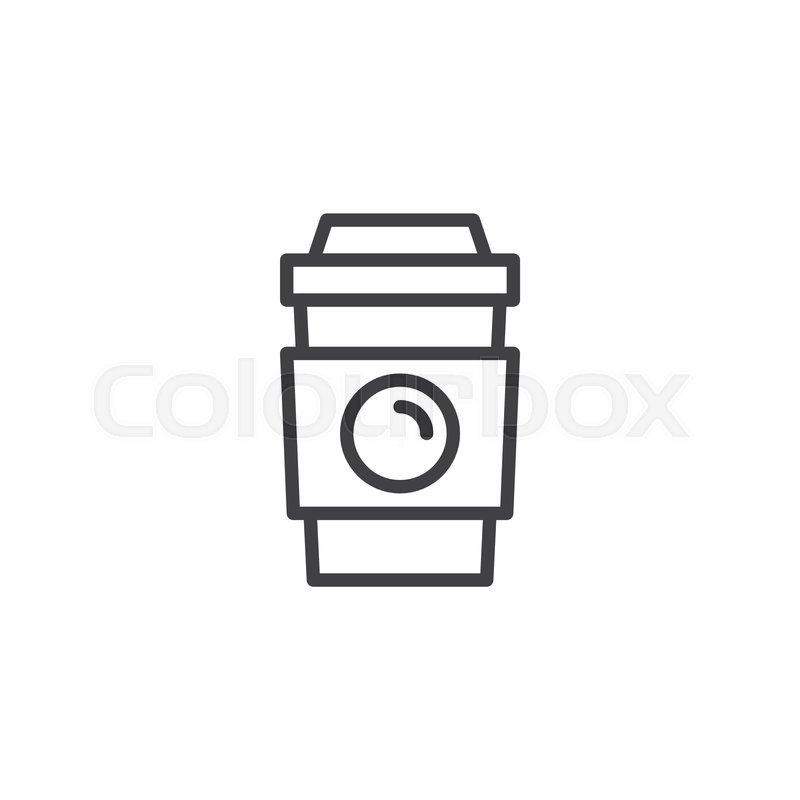 800x800 Take Away Coffee Cup Outline Icon Stock Vector Colourbox