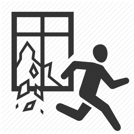 512x512 Away, Earthquake, Escape, Glass, Run, Survive, Window Icon