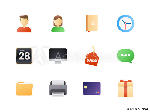 Big Icon Set Colored Semi Flat Icons Pack For Awesome And Style 500x375 Big Icon Set Colored Semi Flat Icons Pack For Awesome And Style