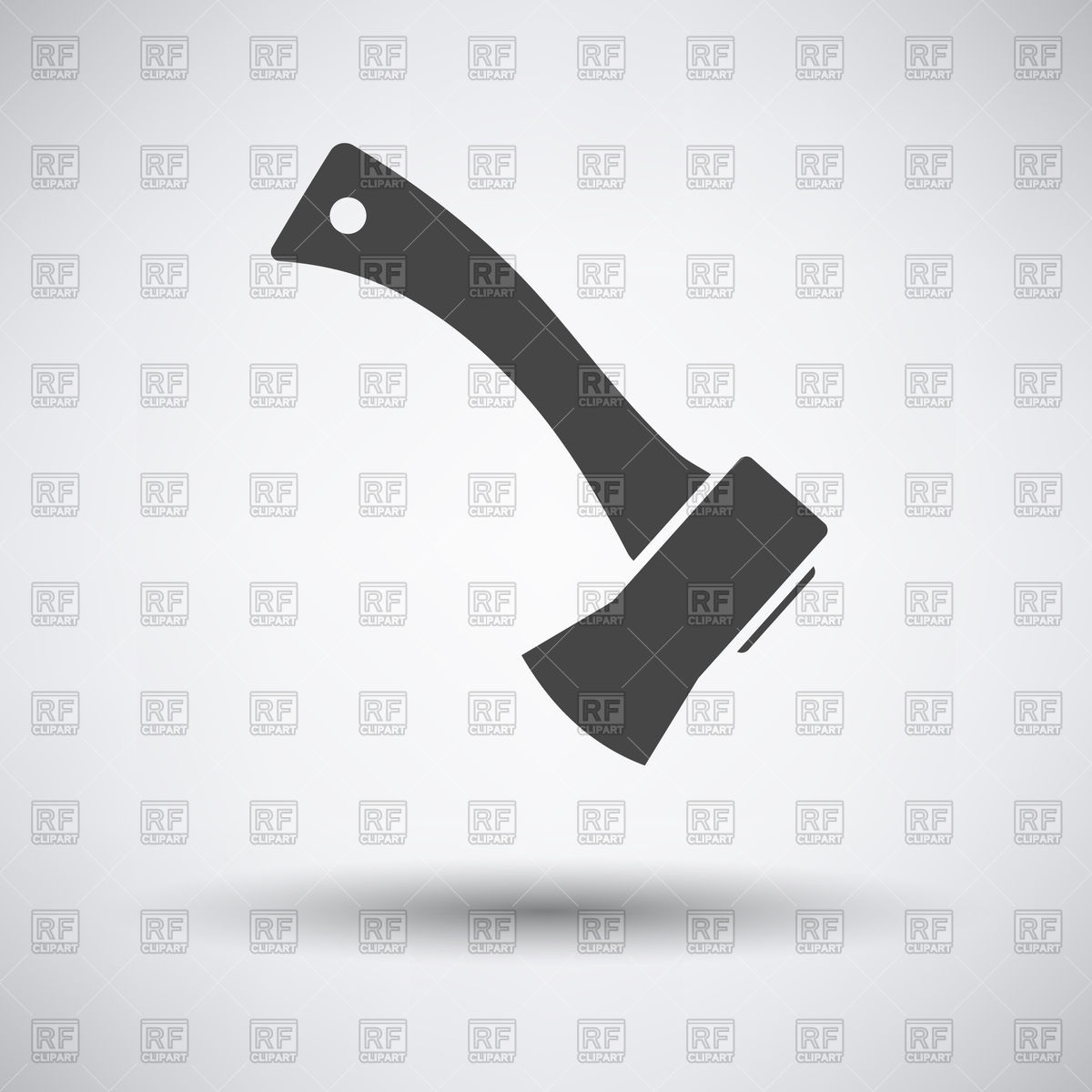 1200x1200 Axe Icon On A Gray Background With Round Shadow Vector Image