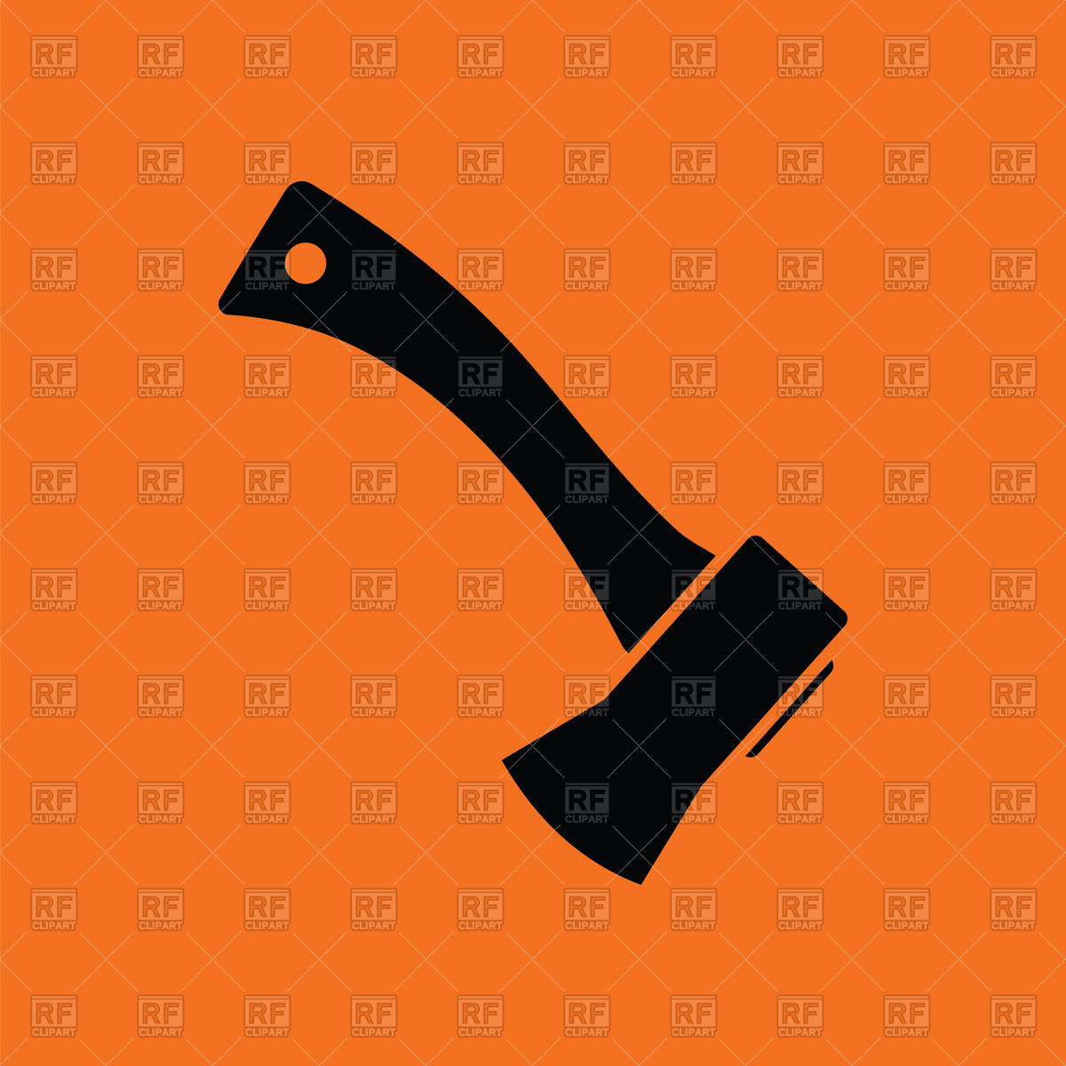 1200x1200 Camping Axe Icon On Orange Background Vector Image Of Industrial