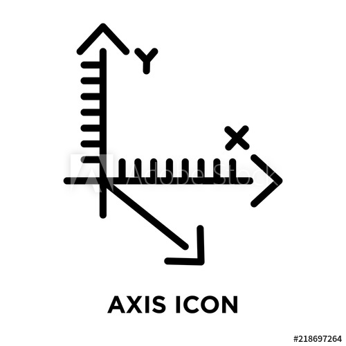 500x500 Axis Icon Vector Isolated On White Background, Axis Sign Linear
