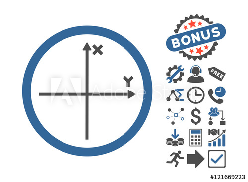 500x366 Cartesian Axis Icon With Bonus Design Elements Vector