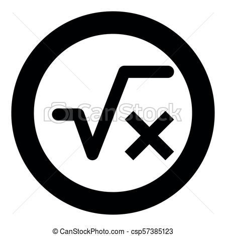 450x470 Square Root Of X Axis Icon Black Color Vector Illustration Simple