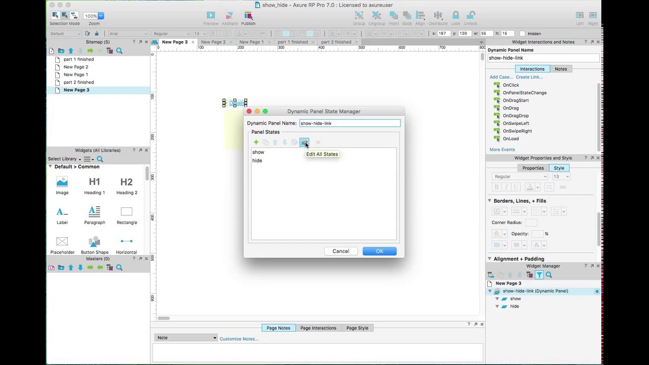 1280x720 Axure Tutorial Adding An Icon To The Link And Making It Clickable