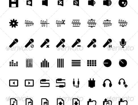 486x370 Axure Widget Library Black And White Audio Icons