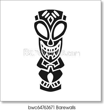 362x382 Aztec Idol Icon, Simple Style, Art Print Barewalls Posters