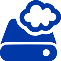 256x256 Royal Azure Blue Cloud Storage Icon
