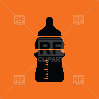 400x400 Baby Bottle Icon On Orange Background Vector Image Of Icons