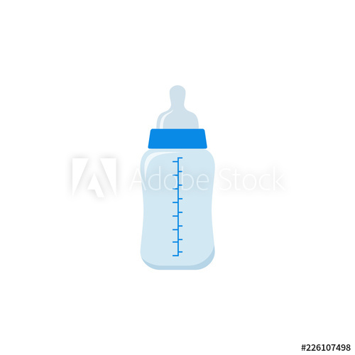 500x500 Baby Bottle Vector Empty Feeding Bottle Icon Isolated On White